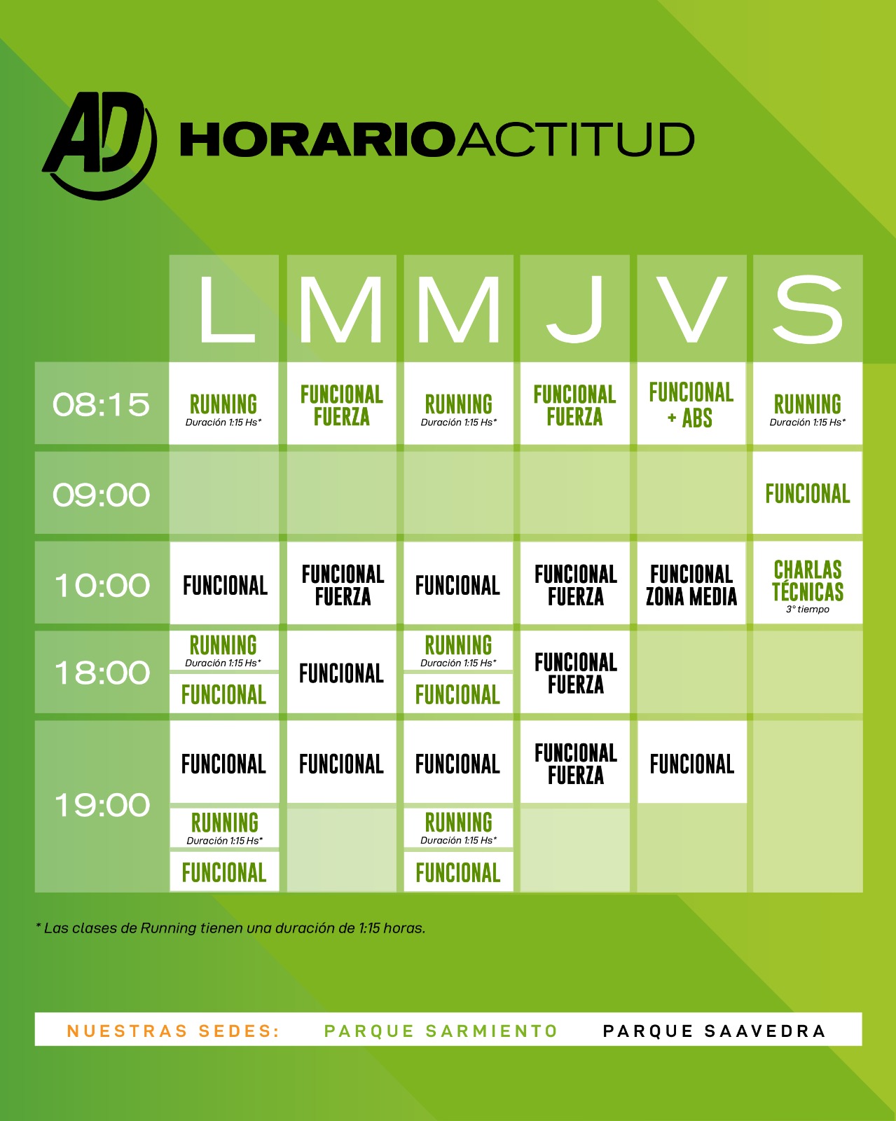 Horarios Actitud Deportiva